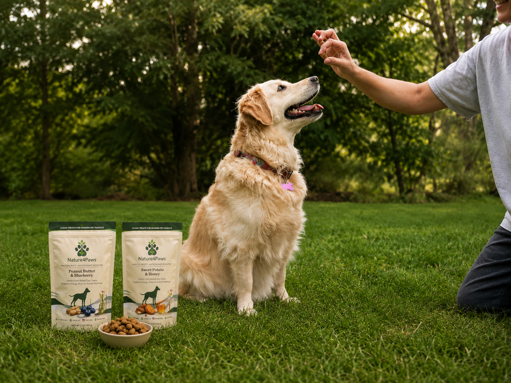 Nature4Paws Natural Peanut Butter & Blueberry Dog Treats