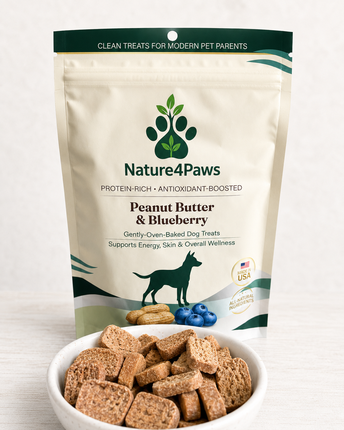 Nature4Paws Natural Peanut Butter & Blueberry Dog Treats