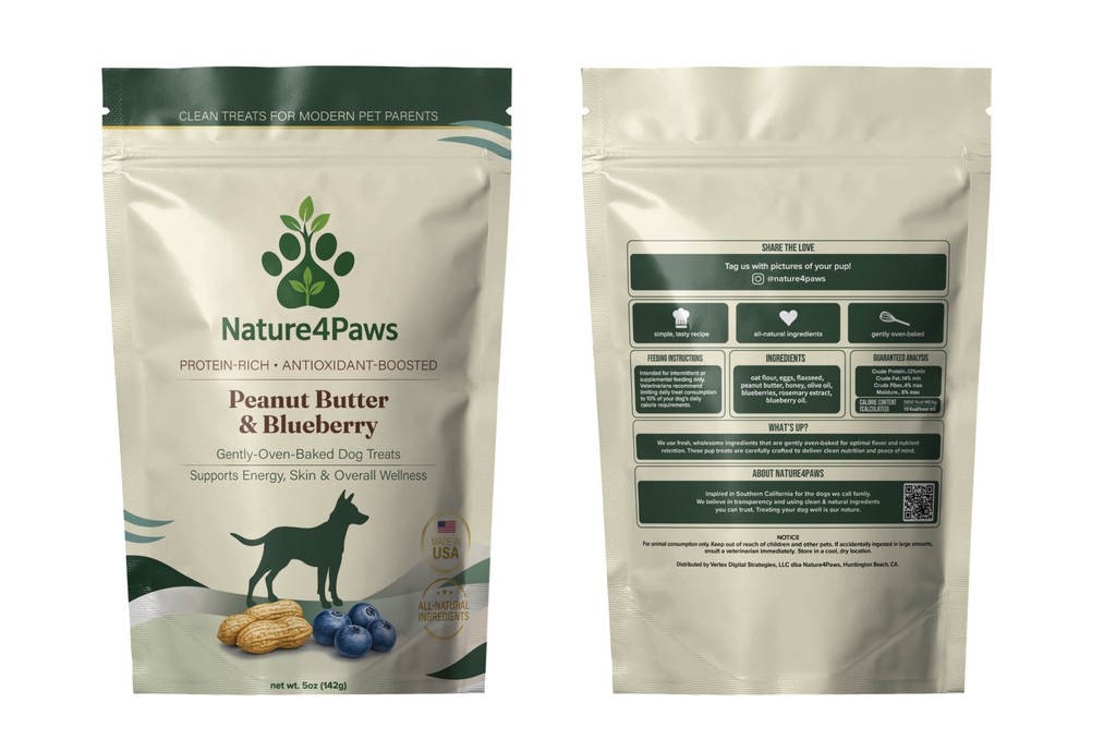 Nature4Paws Natural Peanut Butter & Blueberry Dog Treats