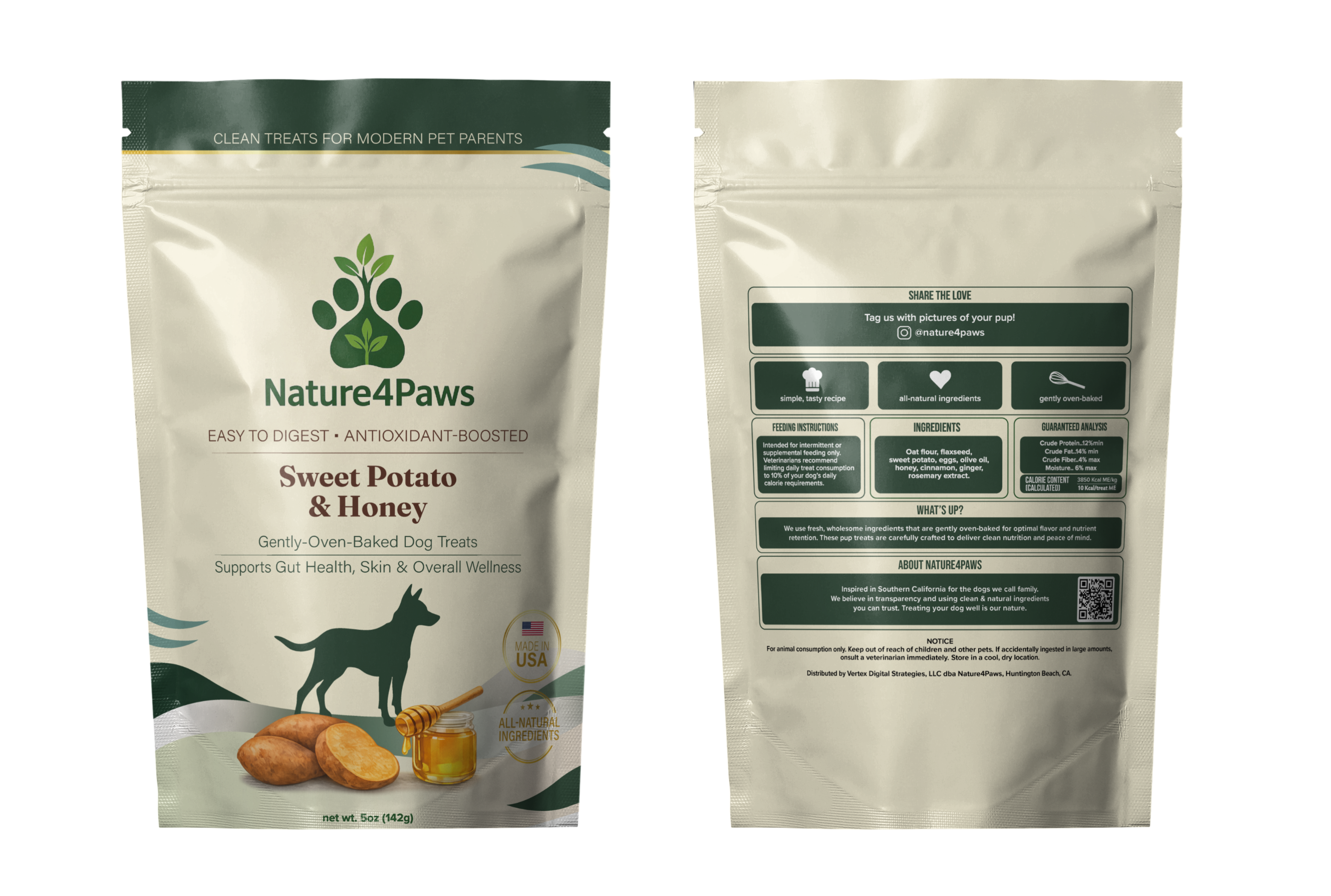 Nature4Paws Natural Sweet Potato & Honey Dog Treats